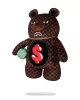 Sprayground Sharks In Paris Wtf Bubble Brown Check Moneybear Backpack Brown