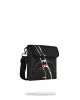 Sprayground Center Rip Revealing Gray Check Messenger Sling Black