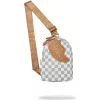 Sprayground Embossed Cream Check Backpack Sling Grey
