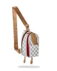 Sprayground Embossed Cream Check Backpack Sling Grey