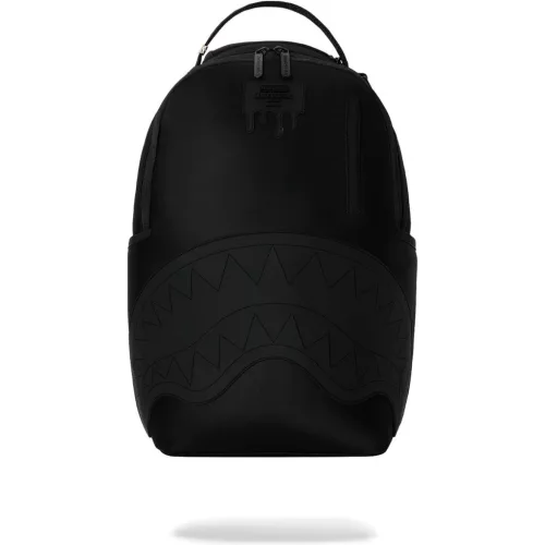 Sprayground Shark Central Blacked Out Embossed Nylon Backpack Black