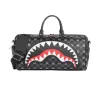 Sprayground Gray Peeking Character Check Large Duffle Black