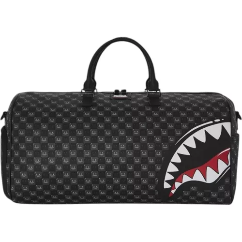 Sprayground Sharks In Paris Wtf Bubbly Black Check Duffle Black One
