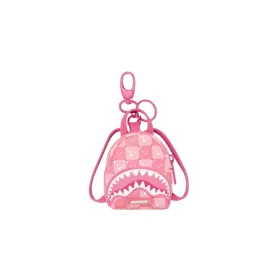 Sprayground Pink New Check Faces Backpack Keychain Pink