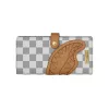 Sprayground Embossed Cream Check Single Fold Wallet Grey