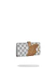 Sprayground Embossed Cream Check Single Fold Wallet Grey