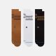 STANCE BASIC 3 PACK CREW WHITE/BLACK/BROWN