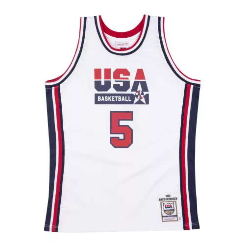 MITCHELL & NESS USA BASKETBALL 1992 DAVID ROBINSON AUTHENTIC HOME JERSEY WHITE