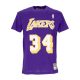 MITCHELL & NESS NBA NAME & NUMBER LOS ANGELES LAKERS SHAQUILLE O'NEAL TEE PURPLE