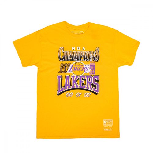 MITCHELL & NESS LOS ANGELES LAKERS 3X CHAMPIONS TEE YELLOW