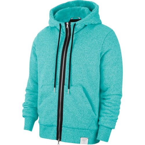JORDAN BLACK CAT SHERPA HOODIE LIGHT AQUA/LIGHT AQUA/BLACK