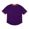 MITCHELL & NESS LOS ANGELES LAKERS COTTON BUTTON FRONT SHIRT PURPLE