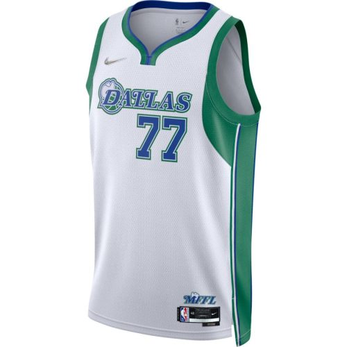 NIKE X NBA LUCA DONCIC DALLAS MAVERICKS DRI FIT SWINGMAN JERSEY WHITE/CLOVER/DONCIC LUKA
