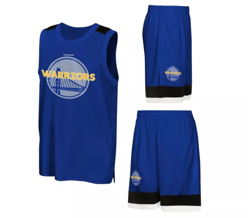 NBA Golden State Warriors Tank & Short Poly Interlock Set Blue