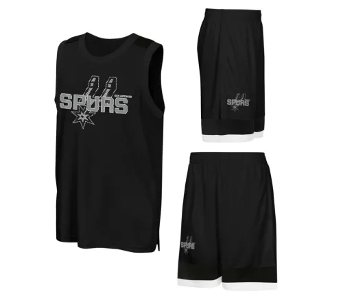 NBA San Antonio Spurs Tank & Short Poly Interlock Set Black