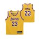NIKE NBA LOS ANGELES LAKERS LEBRON JAMES 0-7 ICON REPLICA JERSEY AMARILLO