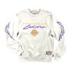 MITCHELL & NESS LOS ANGELES LAKERS FLAMES RACING CREWNECK BEIGE/KHAKI/ OFF WHITE