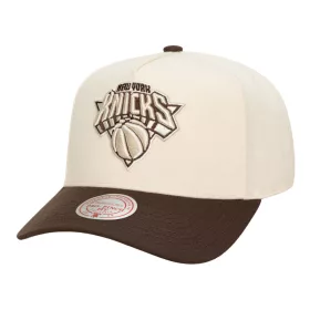   Mitchell & Ness NBA New York Knicks Brown And Cream Pro Snapback Cream