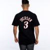 MITCHELL & NESS PHILADELPHIA 76ERS ALLEN IVERSON NAME & NUMBER TRADITIONAL TEE BLACK