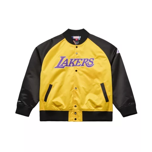 Mitchell & Ness NBA Los Angeles Lakers Shaquille O'Neal Player Lightweight Satin Jacket Gold-Black