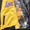 Mitchell & Ness NBA Los Angeles Lakers Shaquille O'Neal Player Lightweight Satin Jacket Gold-Black