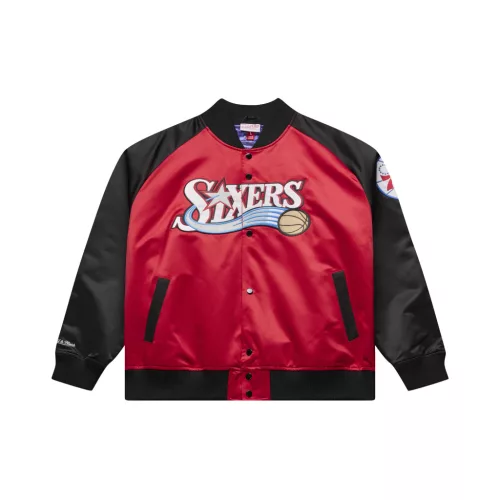 Mitchell & Ness NBA Philadelphia 76Ers Allen Iverson Player Lightweight Satin Jacket SCARLET-BLACK L