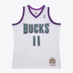   Mitchell & Ness NBA White Jersey Bucks 1999 Rafer Alston White