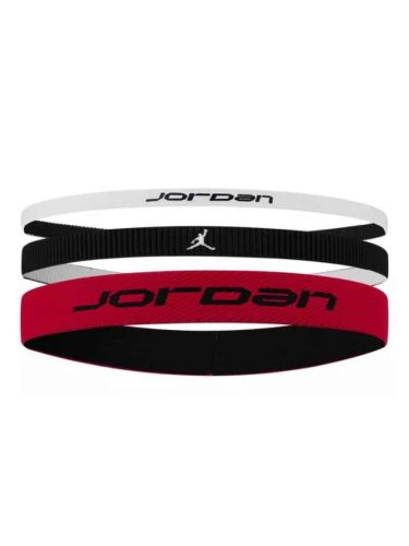 Jordan Elastic Sport Mixed Width Headbands 3 Pk White/Gym Red/Black