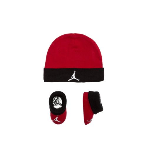 JORDAN BASIC HAT/BOOTIE SET 2PC GYM RED