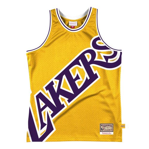 MITCHELL & NESS LOS ANGELES LAKERS BIG FACE 2.0 BLOWN OUT FASHION JERSEY LIGHT GOLD