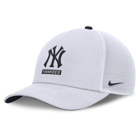   Nike MLB New York Yankees Primetime Dri-Fit Rise Structured 5 Panel Trucker Cap White 10A/Pitch Blue 4FA/White 10A