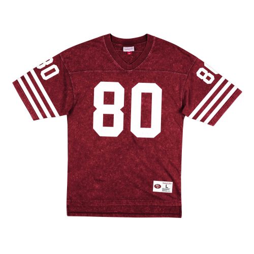 MITCHELL & NESS SAN FRANCISCO 49ERS JERRY RICE QUINTESSENTIAL ACID WASH JERSEY SCARLET