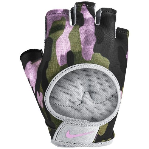 NIKE WOMEN'S PRINTED GYM ULTIMATE FITNESS GLOVES  CLUB GOLD/WOLF GREY/PINK RISE