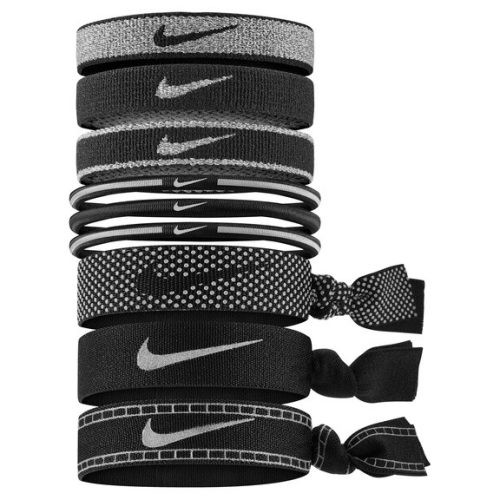 NIKE MIXED HAIRBANDS 9 PK REFLECTIVE SILVER/BLACK/BLACK