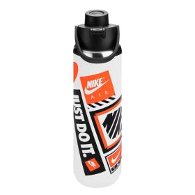   Nike Ss Recharge Chug Bottle 24 Oz Graphic White/Black/Safety Orange