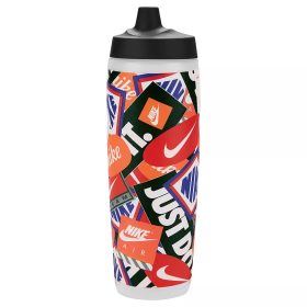   NIKE REFUEL BOTTLE 32 OZ GRAPHIC CLEAR/BLACK/LT CRIMSON/SAFETY ORANGE/WHITE