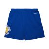 MITCHELL & NESS NBA POSTGAME FLEECE SHORTS VINTAGE LOGO GOLDEN STATE WARRIORS BLUE M