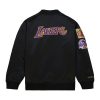 MITCHELL & NESS NBA LIGHTWEIGHT SATIN BOMBER VINTAGE LOGO LOS ANGELES LAKERS S