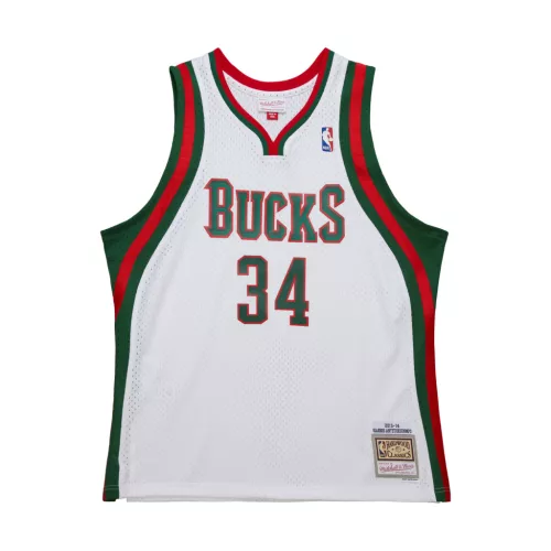 Mitchell & Ness NBA White Jersey Bucks 2013 Giannis Anteokounmpo White