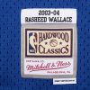 MITCHELL & NESS DETROIT PISTONS RASHEED WALLACE 2003-04 SWINGMAN JERSEY ROYAL