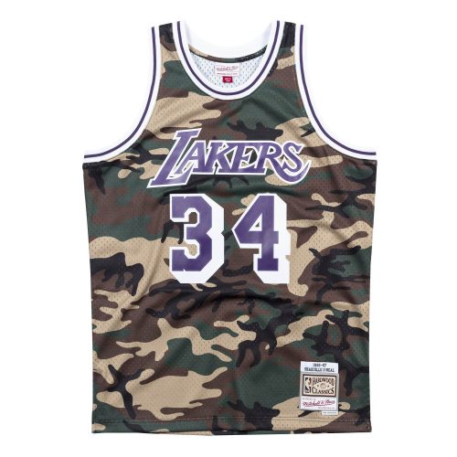 MITCHELL & NESS LOS ANGELES LAKERS SHAQUILLE ONEAL CAMO SWINGMAN JERSEY WOODLAND CAMO