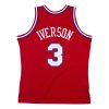 MITCHELL & NESS NBA SWINGMAN JERSEY PHILADELPHIA 76ERS 02 ALLEN IVERSON University Red