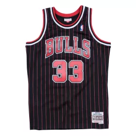   MITCHELL & NESS CHICAGO BULLS SCOTTIE PIPPEN 95-96' #33 ALT. SWINGMAN 2.0 JERSEY BLACK PINSTRIPE