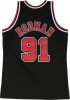 MITCHELL & NESS NBA CHICAGO BULLS DENNIS RODMAN #91 SWINGMAN JERSEY BLACK/RED