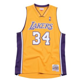   MITCHELL & NESS LOS ANGELES LAKERS SHAQUILLE O'NEAL Mens Swingman Jersey Light Gold