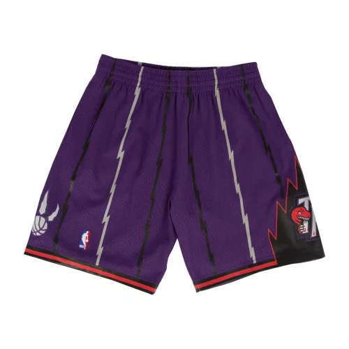 MITCHELL & NESS NBA TORONTO RAPTORS SWINGMAN ROAD SHORTS 98-99 PURPLE