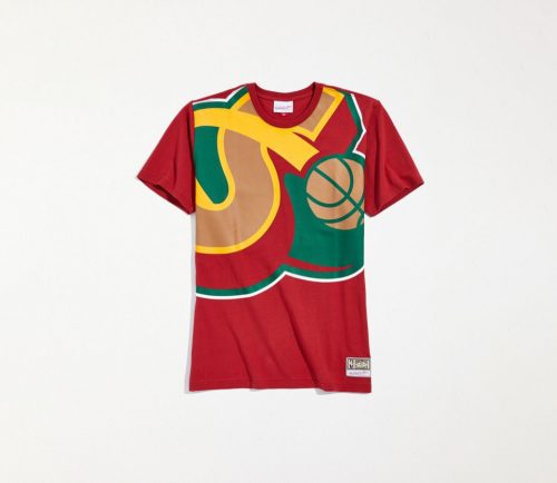 MITCHELL & NESS SEATTLE SUPER SONICS BIG FACE SS TEE RED