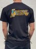 MITCHELL & NESS LOS ANGELES LAKERS IRIDESCENT LOGO STACK TEE BLACK