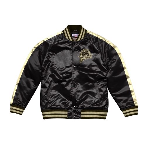 MITCHELL & NESS GOLDEN STATE WARRIORS COLOR BLOCKED SATIN JACKET BLACK/GOLD