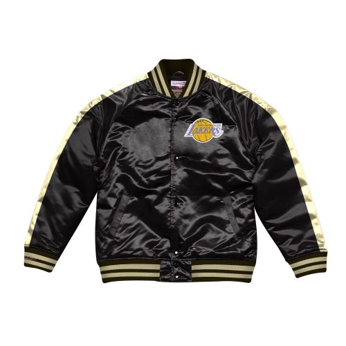 MITCHELL & NESS LOS ANGELES LAKERS COLOR BLOCKED SATIN JACKET BLACK/GOLD